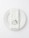 Personalized Embroidered Linen Napkins with Lace Trim – Custom Monogram Wedding & Dinner Napkins