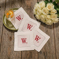Personalized Monogram Linen Cocktail Napkins – Custom Initial | Set of 4