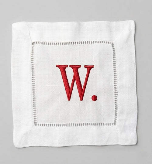 Personalized Monogram Linen Cocktail Napkins – Custom Initial | Set of 4