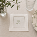 Personalized Linen Cocktail Napkins | Elegant Monogram Napkins | Custom Initial Cocktail Napkin Set | Luxury Table Decor