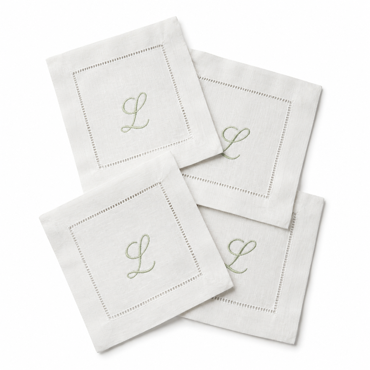 Personalized Linen Cocktail Napkins | Elegant Monogram Napkins | Custom Initial Cocktail Napkin Set | Luxury Table Decor