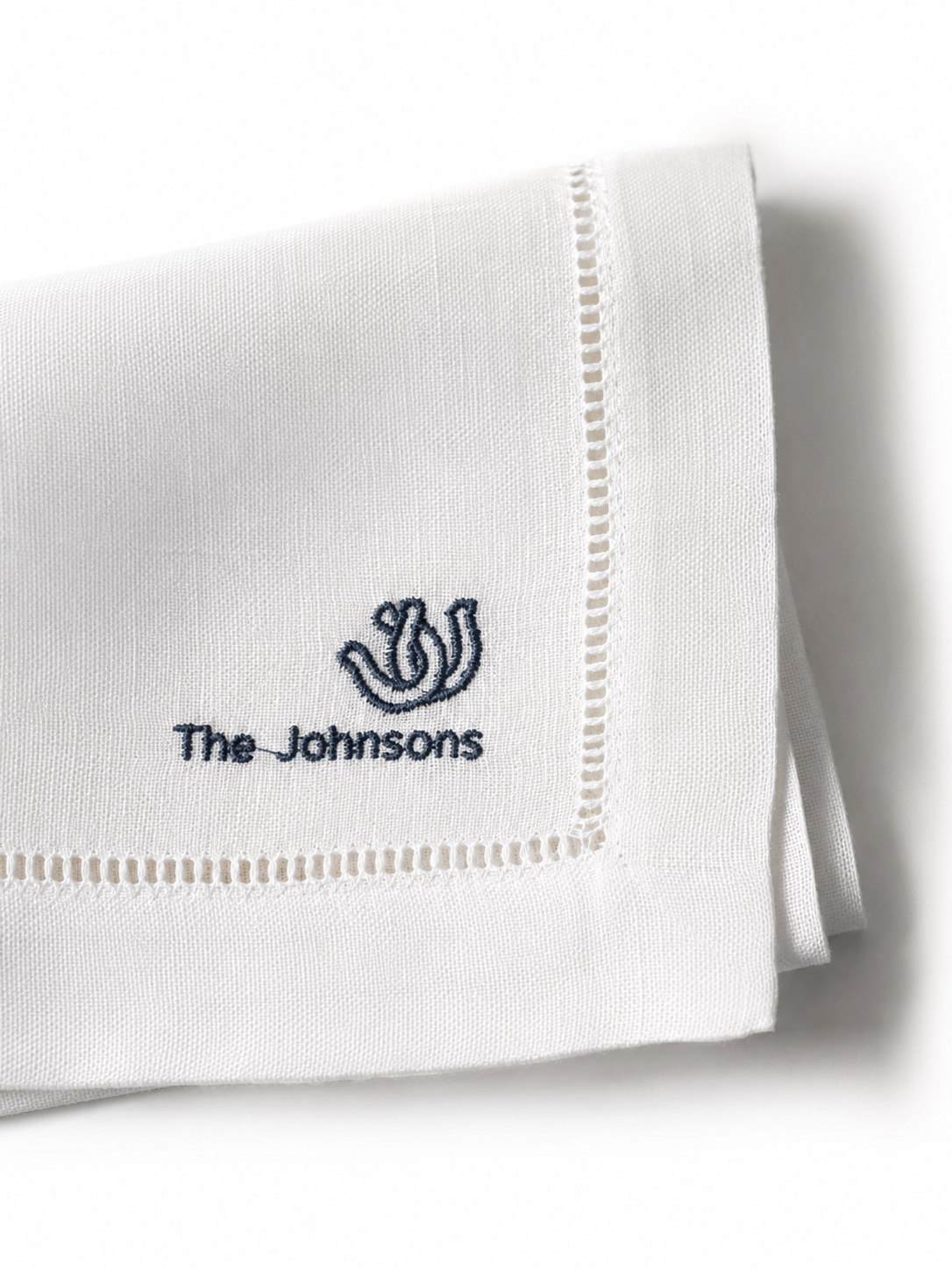Personalized Linen Cocktail Napkins | Country Rustic Embroidered Napkins | Custom Family Name Cocktail Napkins | Hostess Gift