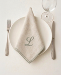 Set of 6 Custom Monogrammed Linen Napkins | Elegant Wedding Table Linens