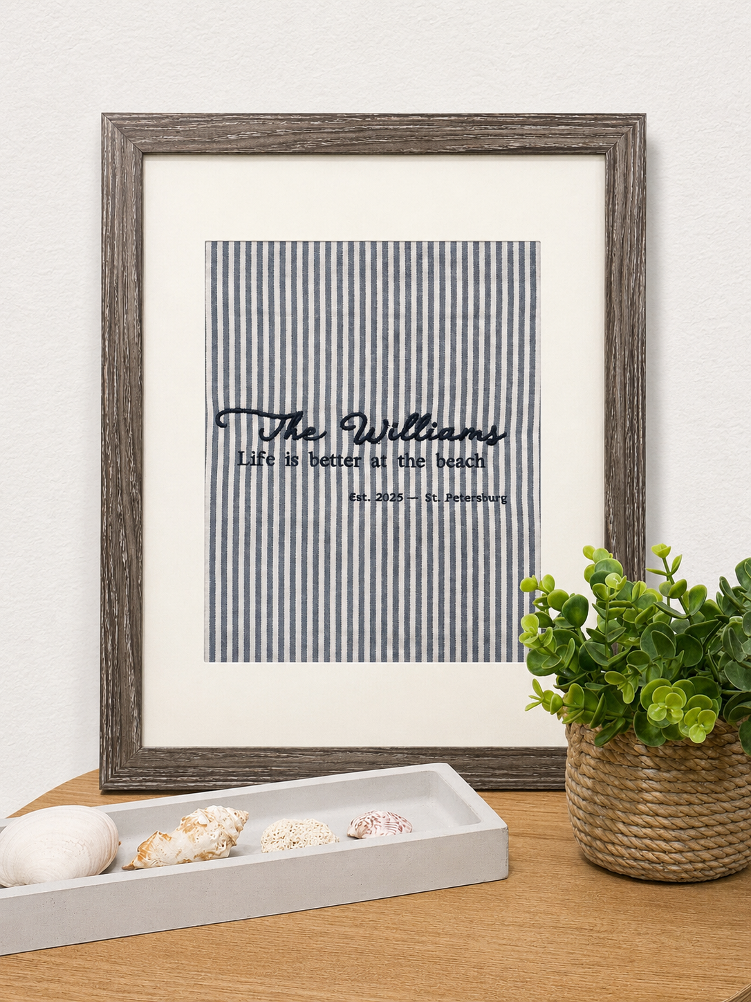 Custom Embroidered Framed Quote Art – Personalized Gift for Couples, Home & Special Occasions