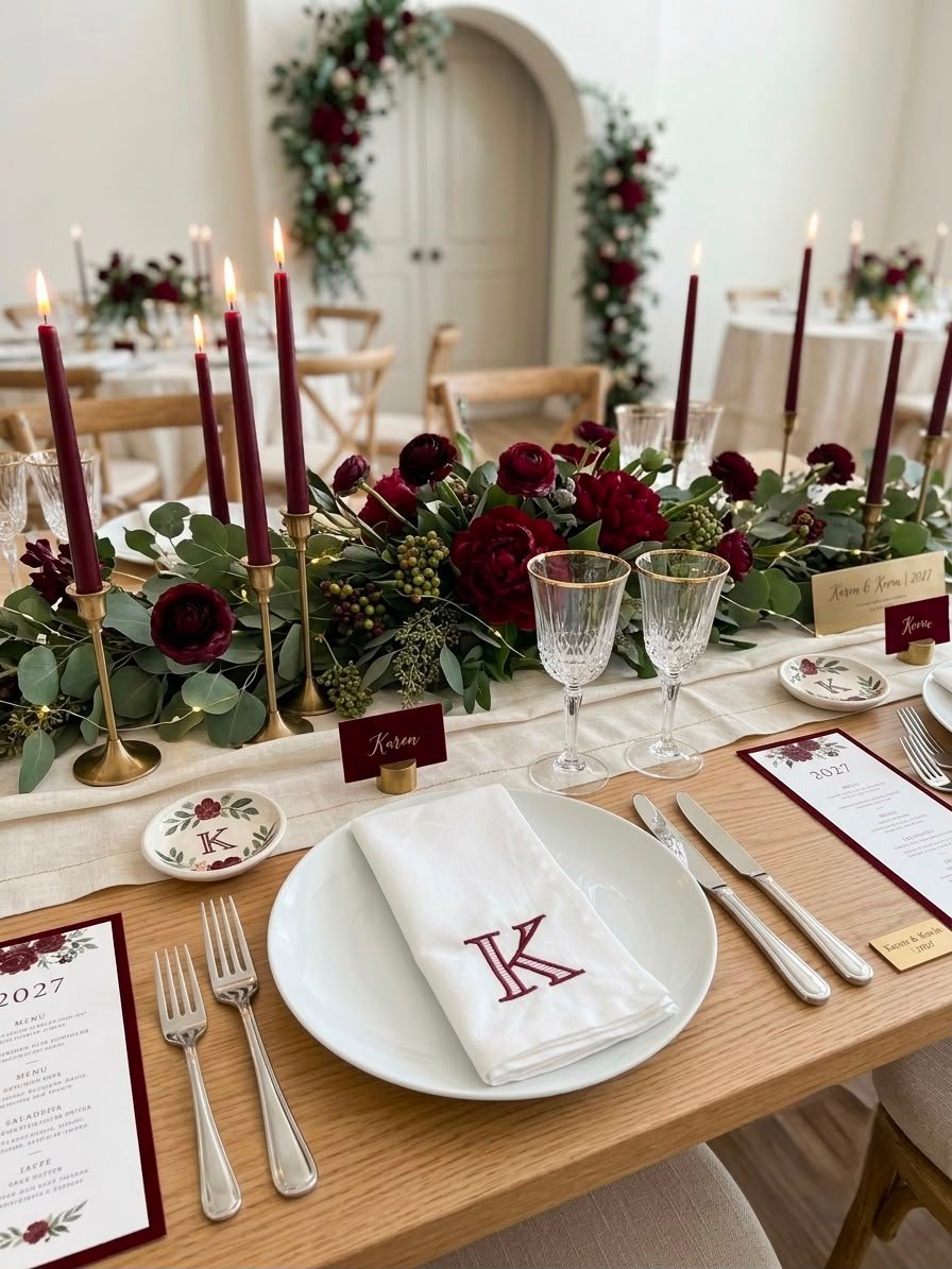 Bespoke Wedding Linen and Embroidered Favors